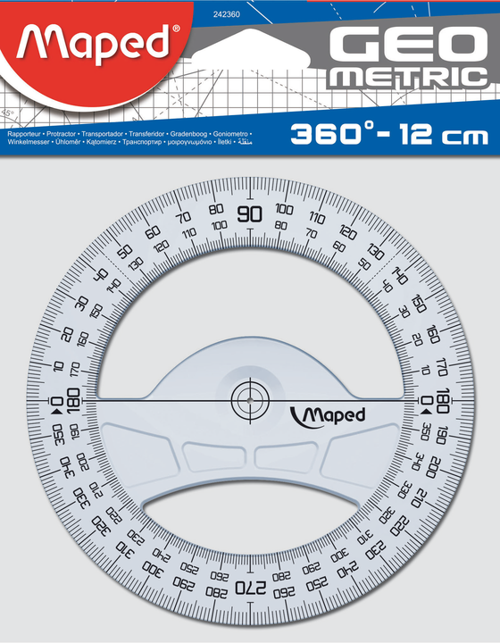 купить Линейка Maped (Транспортир 360гр, 12 см диаметр)