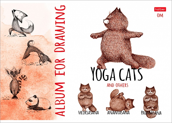 купить АЛЬБОМ для рисования 24л А4ф на скобе серия -Animals Yoga-